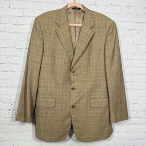 Vintage Brooks Brothers Houndstooth Blazer Mens Size 42L Plaid Wool Sports Coat